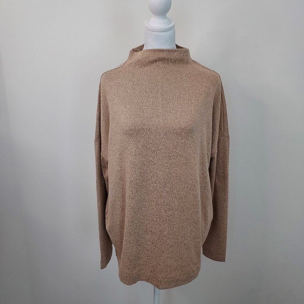 Loft Mock Neck Long Sleeve Tan Sweater Size Medium